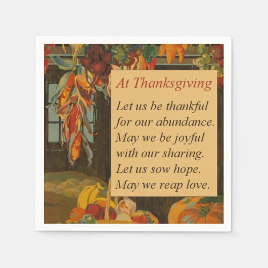  Harvest Scene Thanksgiving Poem Servetten (Voorkant)