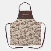 Harvest Sepia Brown Toile Personalized Schort (Voorkant)