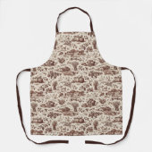 Harvest Sepia Brown Toile Schort (Voorkant)