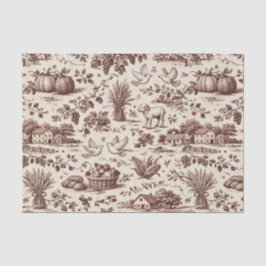Harvest Sepia Brown Toile Tissuepapier