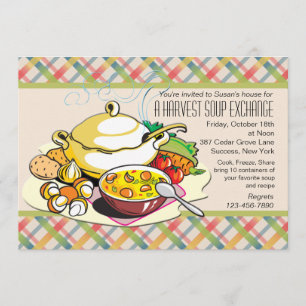 Harvest Soup Exchange Invitation Kaart