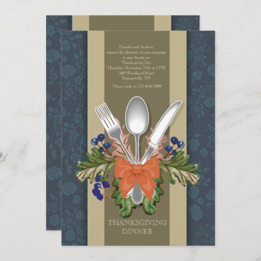 Harvest Supper Invitation Kaart (Voorkant / Achterkant)