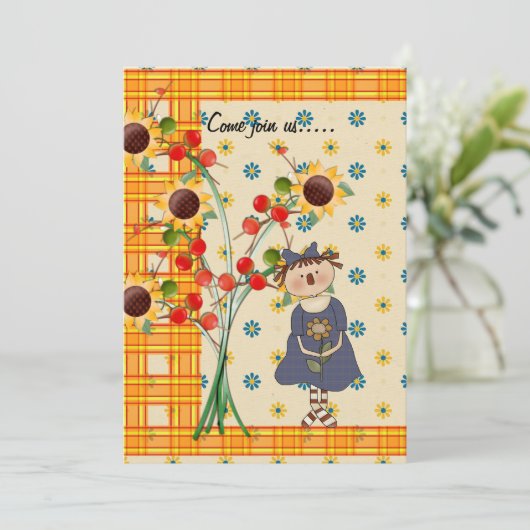 Harvest Time Gathering-uitnodiging Kaart (Staand voorkant)