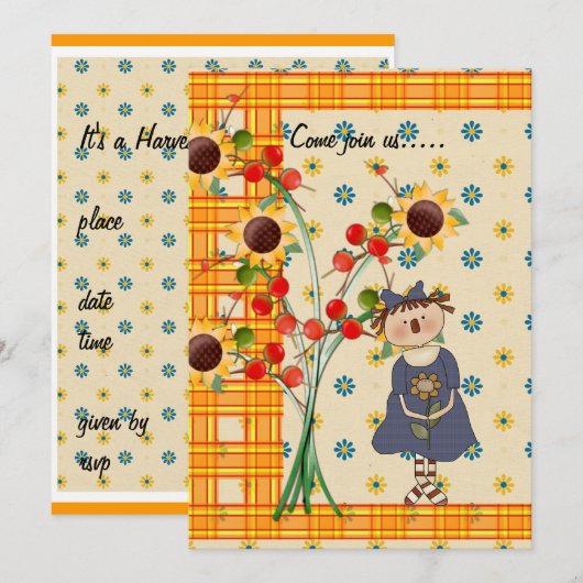 Harvest Time Gathering-uitnodiging Kaart (Voorkant / Achterkant)
