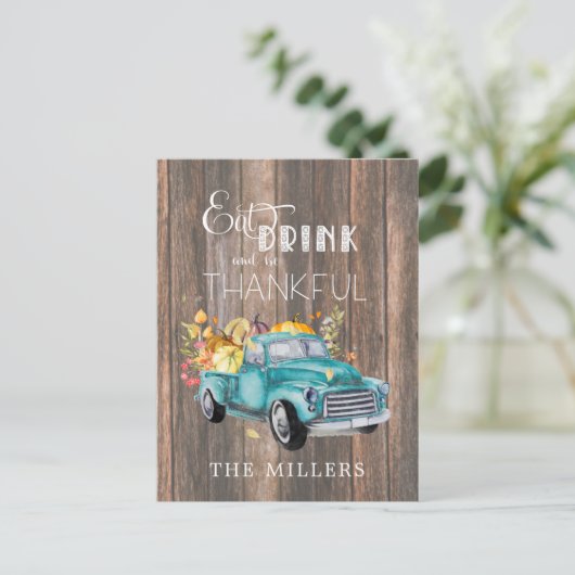 Harvest Truck | BRIEFKAART THANKSGIVING (Staand voorkant)