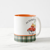  Harvest Truck Personalized Pumpkin Tweekleurige Koffiemok (Voorkant rechts)