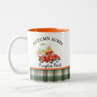 Harvest Truck Personalized Pumpkin Tweekleurige Koffiemok