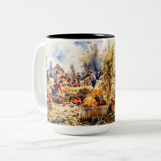 Harvest Tweekleurige Koffiemok (Voorkant links)