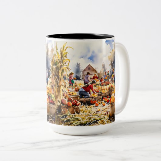 Harvest Tweekleurige Koffiemok (Voorkant rechts)