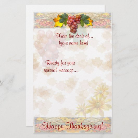 HARVEST VINE ~ Briefpapier # 2 (Voorkant / Achterkant)