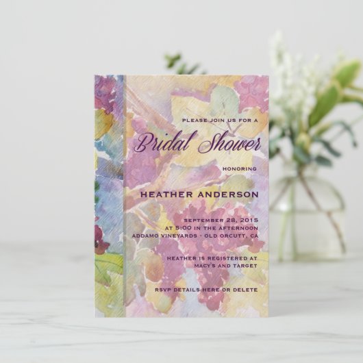 HARVEST Vineyard Bridal Shower Invitation Kaart (Staand voorkant)