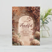 Harvest Vineyard Stone Thanksgiving Dinner Kaart (Staand voorkant)