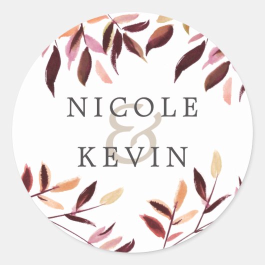 Harvest | Waterverf-olievlek Ronde Sticker (Voorkant)