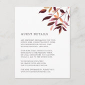 Harvest Wedding Guest Details Kaart (Voorkant)