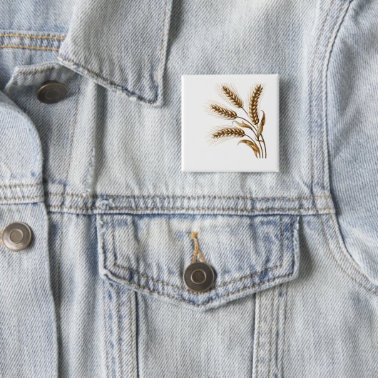 Harvest Wheat Ears Button – Rustic Farm Charm (In situ)