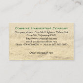 Harvester-close-up van rode en groene combinatie visitekaartje (Achterkant)