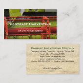Harvester-close-up van rode en groene combinatie visitekaartje (Voorkant / Achterkant)
