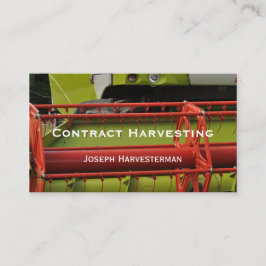 Harvester-close-up van rode en groene combinatie visitekaartje