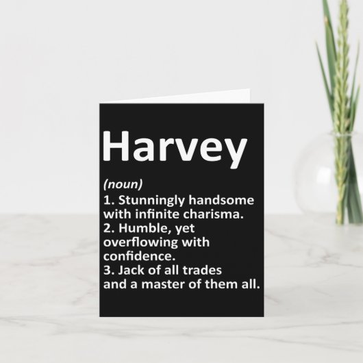 Harvey Definition Persoonlijke naam Funny Birthday Kaart (Voorkant)