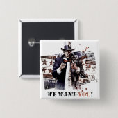 Harvey Dent - We willen je! Vierkante Button 5,1 Cm (Voorkant /achterkant)