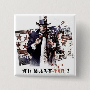 Harvey Dent - We willen je! Vierkante Button 5,1 Cm