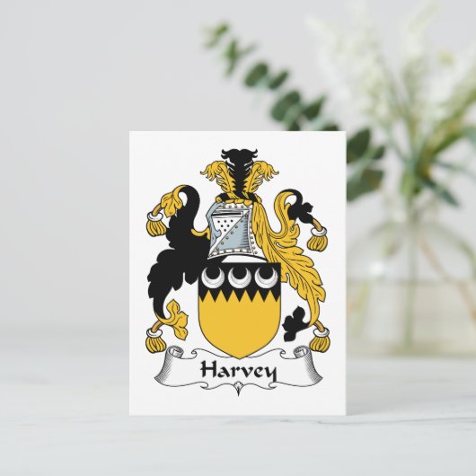 Harvey Family Crest Briefkaart (Staand voorkant)