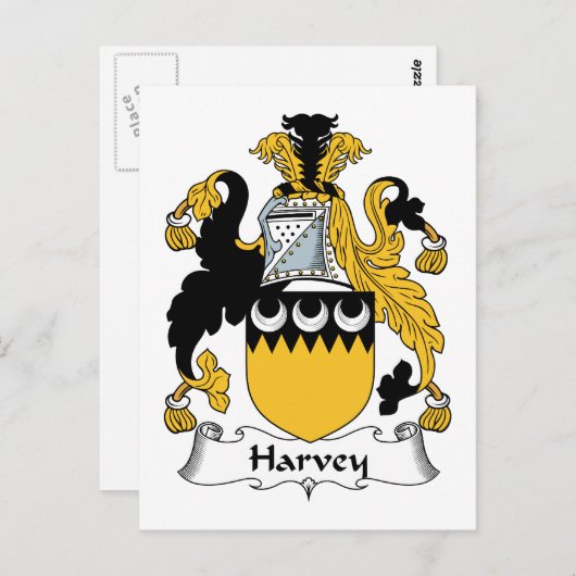 Harvey Family Crest Briefkaart (Voorkant / Achterkant)