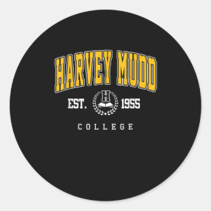 Harvey Mudd Retro University Design voor mannen en Ronde Sticker
