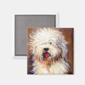 Harvey - Oud Engels Schaap Hond Magneet (Voorkant / Achterkant)
