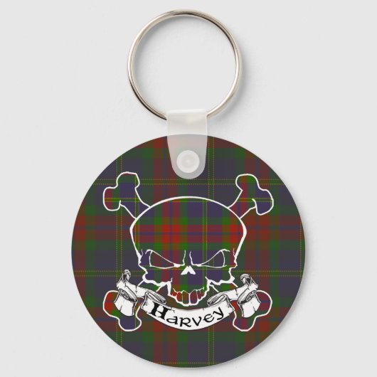 Harvey Tartan Skull Sleutelhanger (Voorkant)