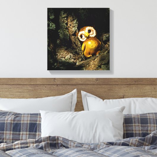 Harvey the Owl I Canvas Afdruk (Insitu (Slaapkamer))