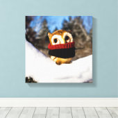 Harvey the Owl IV Canvas Afdruk (Insitu (Houten vloer))