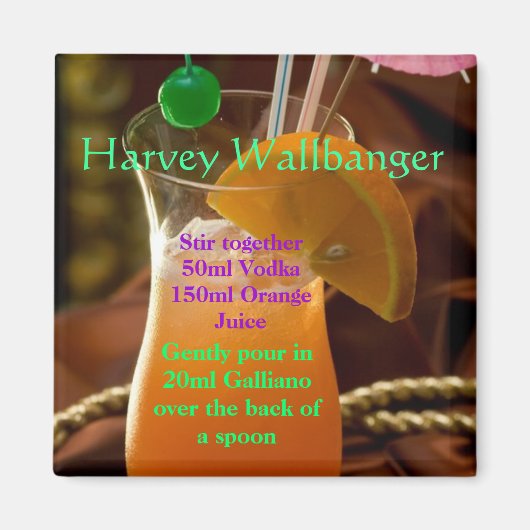 Harvey Wallbanger Cocktail Magnet (Voorkant)