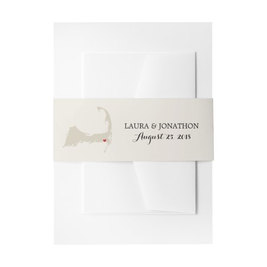 Harwich Cape Cod Map met hart | Weddenschap Uitnodigingen Wikkel (Voorkant Voorbeeld)