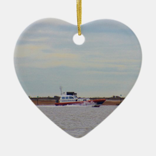 Harwich Haven loodsboot Keramisch Ornament (Voorkant)