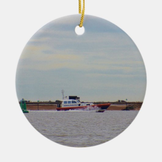 Harwich Haven loodsboot Keramisch Ornament (Voorkant)