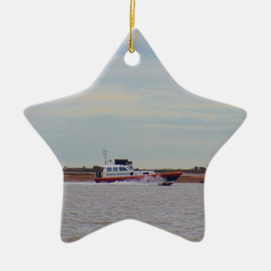 Harwich Haven loodsboot Keramisch Ornament (Voorkant)