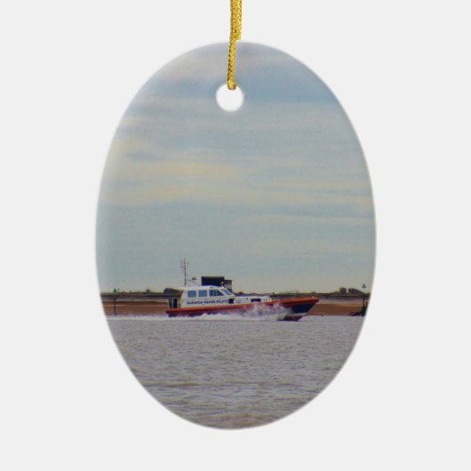 Harwich Haven loodsboot Keramisch Ornament (Voorkant)