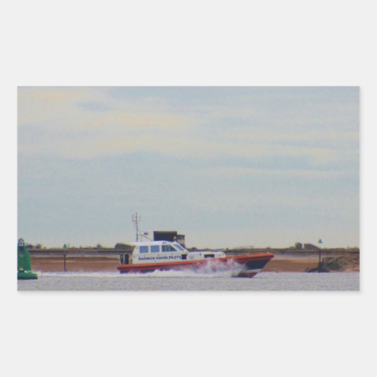 Harwich Haven loodsboot Rechthoekige Sticker (Voorkant)