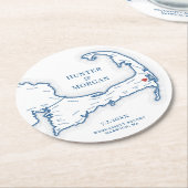 Harwich MA Wequassett Resort Cape Cod Bruiloft Ronde Kartonnen Onderzetter (Gebogen)