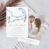 Harwich Port MA Cape Cod Kaart Marine Blauw Huweli