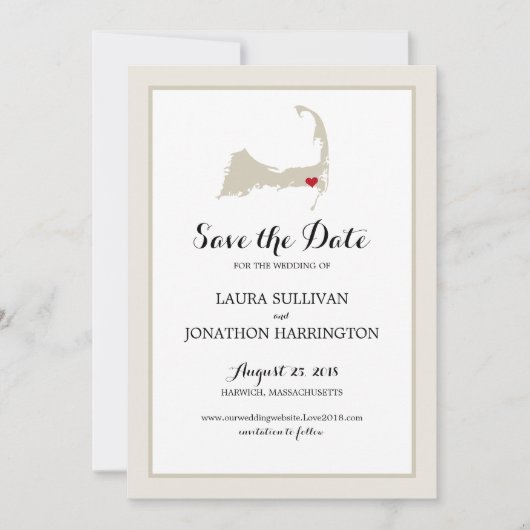 Harwich Wequassett Cape Cod. | Weddenschap Save The Date (Voorkant)