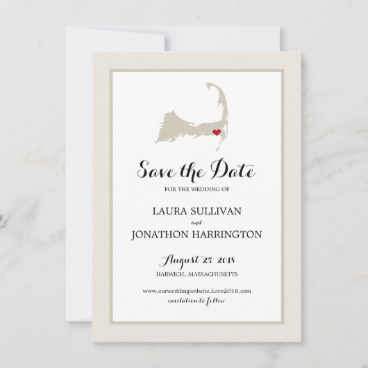 Harwich Wequassett Cape Cod. | Weddenschap Save The Date (Voorkant)