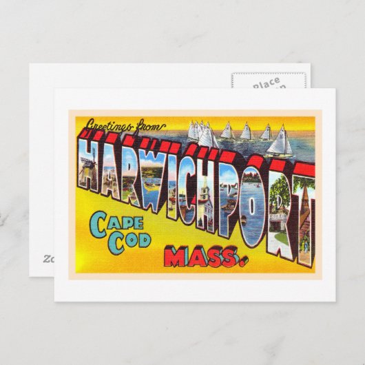 Harwichport Cape Cod Massachusetts MA Old Briefkaa Briefkaart (Voorkant / Achterkant)