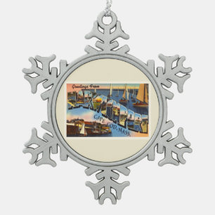 Harwichport Cape Cod Massachusetts MA Old Travel Tin Sneeuwvlok Ornament