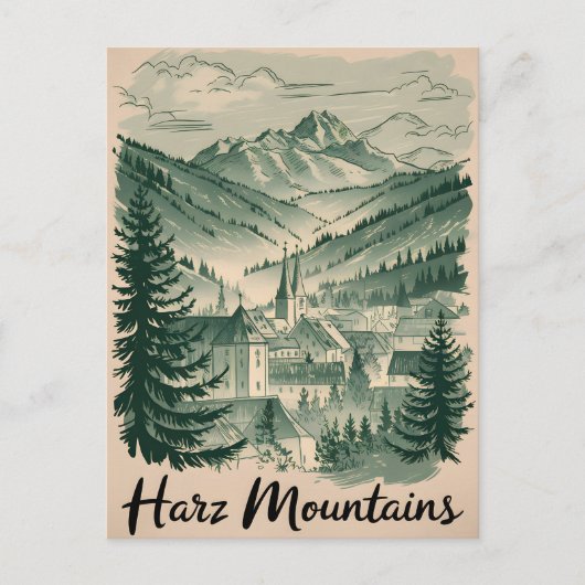 Harz Mountains Duitsland vintage Briefkaart (Voorkant)