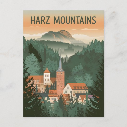 Harz Mountains Duitsland vintage Briefkaart (Voorkant)