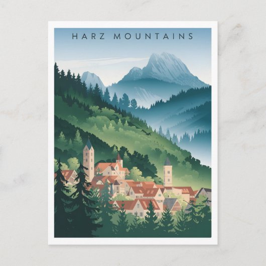Harz Mountains Duitsland vintage Briefkaart (Voorkant)