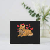 Harzer Fuchs Dog met gekwelde dieren en harten Briefkaart (Staand voorkant)