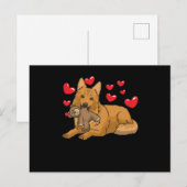 Harzer Fuchs Dog met gekwelde dieren en harten Briefkaart (Voorkant / Achterkant)